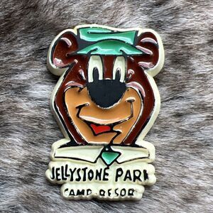 Vintage Jellystone Park "Camp Resort" Employee Name tag Yogi bear Pin